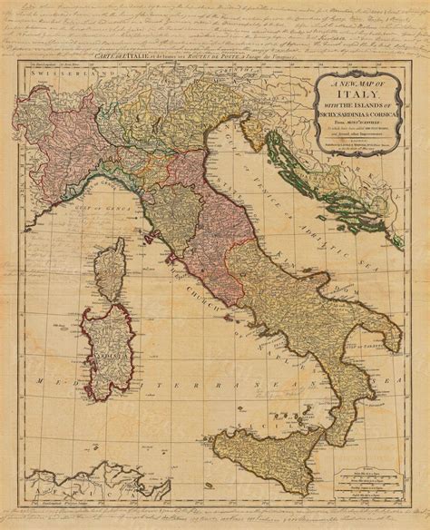 Old Map Of Italy 1794 Italian Map In 5 Sizes Up To 43x55 Restoration