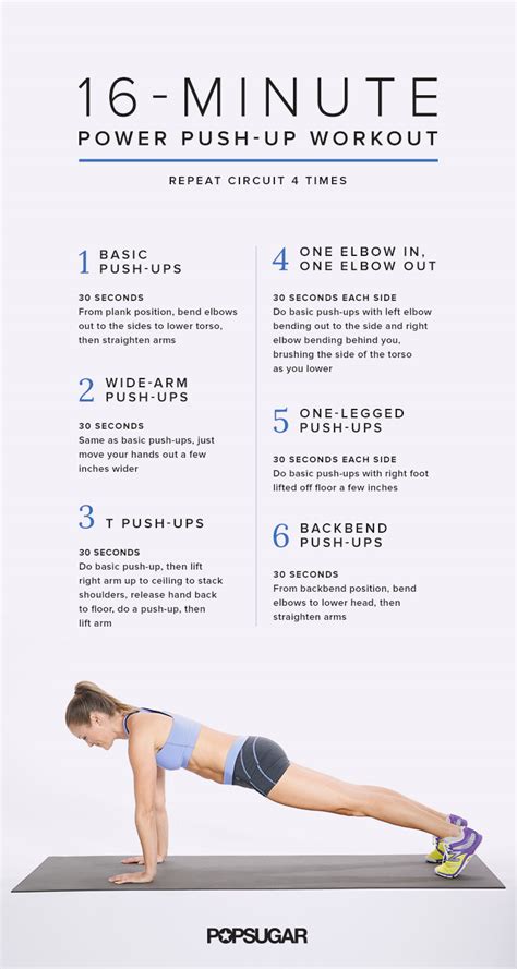 Push Up Circuit Workout Poster Popsugar Fitness