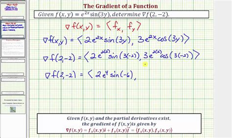 ex find the gradient of the function f x y e 2x sin 3y youtube