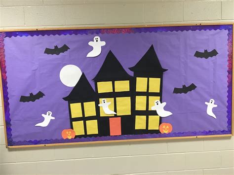Halloween Haunted House Bulletin Board Halloween Preschool Halloween Classroom October