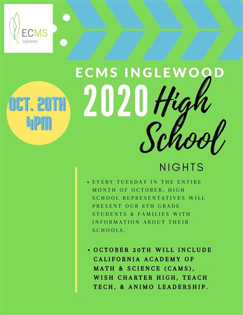 Ecms Inglewood High School Night 3 October 20th 400pm 600pm