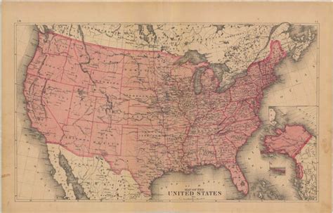 United States Map Us State Map Vintage Map