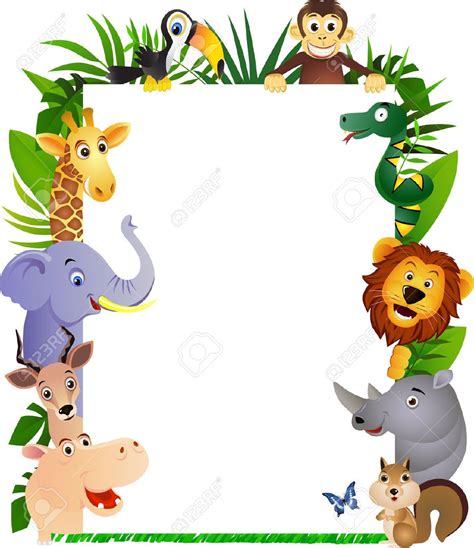 6765986 Funny Cartoon Animal Frame Stock Vector Animals