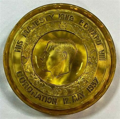 King Edward Viii Coronation 1937 Glass Mold Ash Tray Ebay