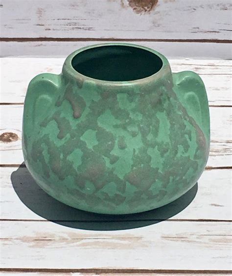 Burley Winter Brush McCoy Art Pottery Vellum Green Mottled Glaze
