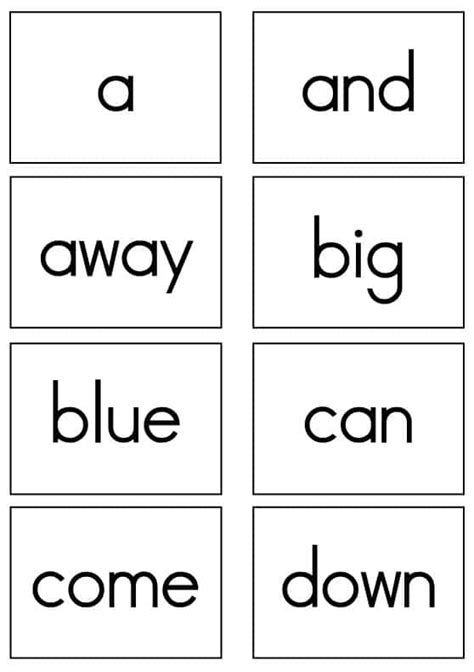Dolch Pre Primer Sight Words Flash Cards Free Fabulous And Printable