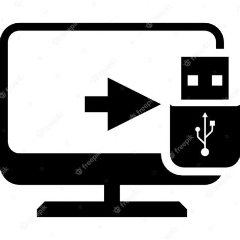 desktop computer screen  flash drive symbol icons