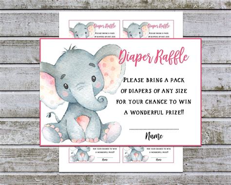 Baby Shower Diaper Raffle Ticket Printable Diaper Raffle | Etsy | Baby shower diaper raffle ...