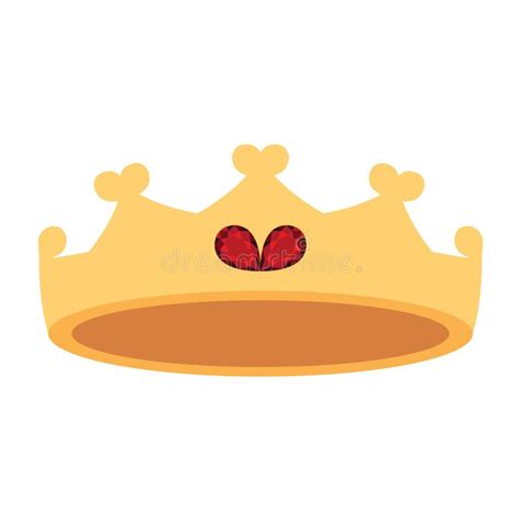 Isolated Colored King Or Queen Golden Crown Icon Vector Stock