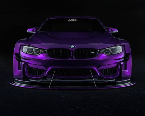 Download Wallpaper 3840x3072 Bmw Car Sportscar Purple Front View Hd