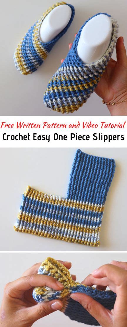 Crochet Easy One Piece Slippers Written Pattern Sirin S Crochet In