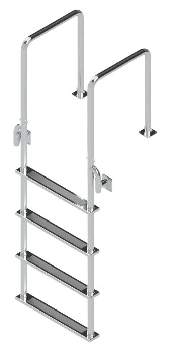 4 Step Removable Stainless Steel Dock Ladders With 1575 Deep Handles