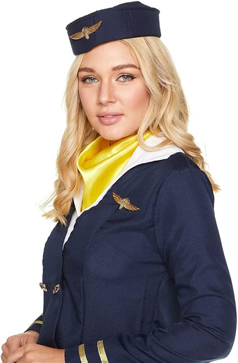 Womens Flight Attendant Costumes Air Stewardess Hostess Fancy Dress Outfit Ebay