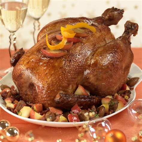 Dinde de Noël farcie au foie gras et aux pommes Recette
