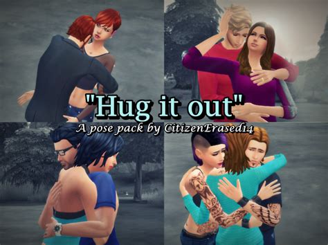 hug it out a pose pack for sims stories