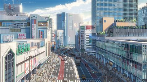 Makoto Shinkai Kimi No Na Wa Cityscape 4k Wallpaper Hdwallpaper
