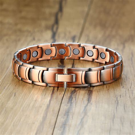 Men Healthy Copper Magnetic Therapy Bracelet Power Energy Arthritic