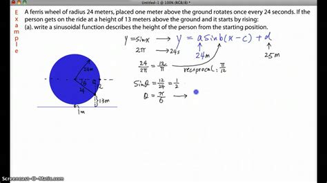 Math12 model ferris wheel with sinusoidal functions YouTube