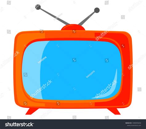 Colorful Cartoon Vintage Tv Isolated On Stock Vector Royalty Free