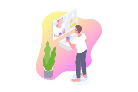 Smart Mirror Isometric Illustration By Angelbi88 On Envato Elements