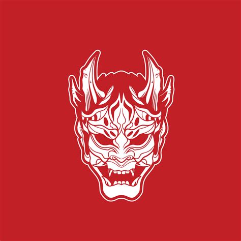 Japanese Demon Oni Mask Logo Design Vector Illustration 20618175 Vector