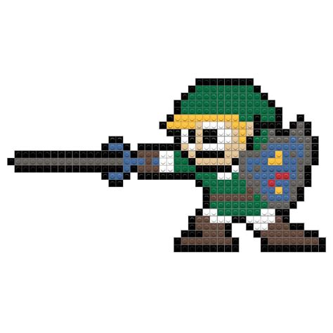 Pixel Link From Zelda Is In Combat Mode With His 8bit Sword Fuse Beads