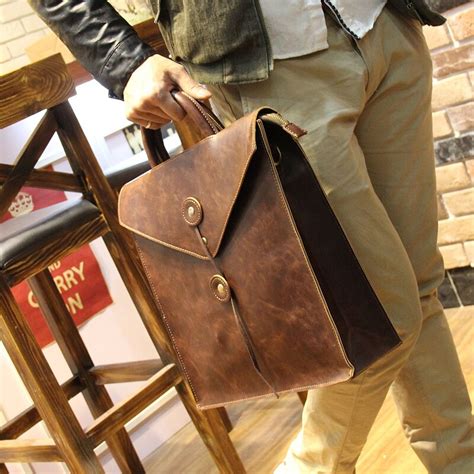 New Design Fashion Crazy Horse Pu Leather Bags For Men Brand Mens