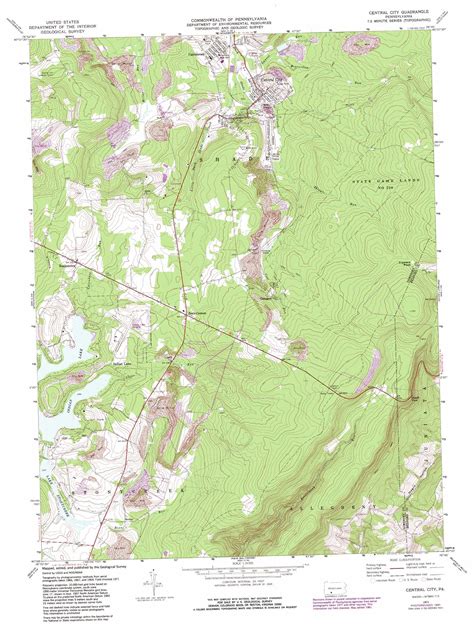 Central City Topographic Map 124000 Scale Pennsylvania