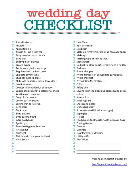 Simple Wedding Checklist