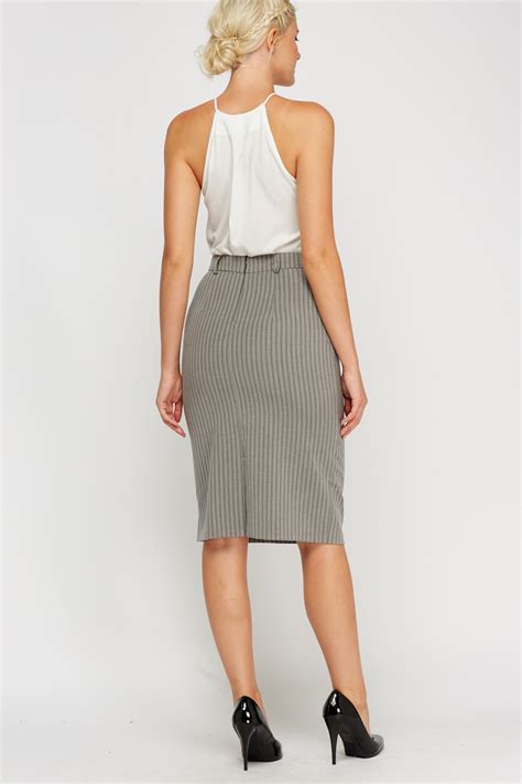 striped grey pencil skirt just 6