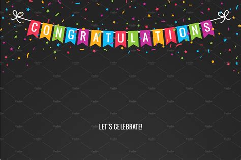 Congratulations Banner Pre Designed Illustrator Graphics Creative