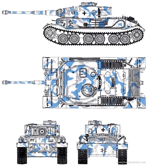 Танк Sdkfz 181 Pzkpfw Vi Tiger I Ausfp чертежи габариты