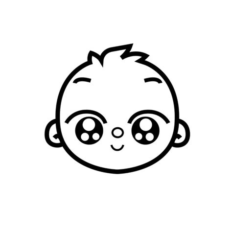 Figure Cute Baby Boy Face Expression Vector Illustration Stock Vector