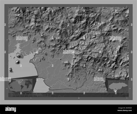 Choluteca Departamento De Honduras Mapa De Elevación En Dos Niveles