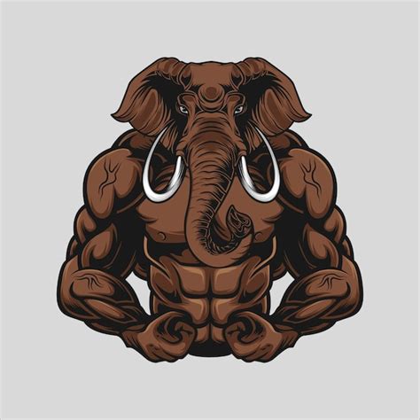 Premium Vector Elephant Muscle Gym