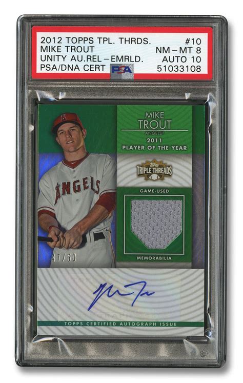 Lot Detail 2012 Topps Triple Threads Autograph Relics 10 Mike Trout