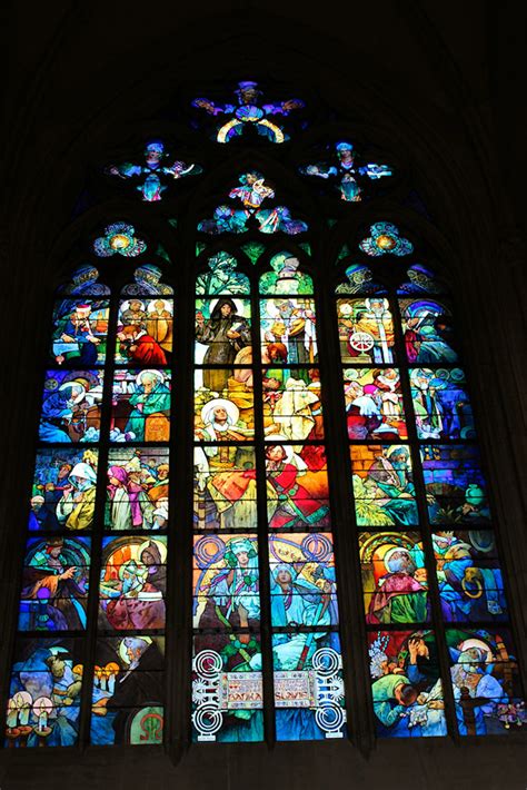 Stained Glass Window At St Vitus Cathedral Prague By Alphonse Maria