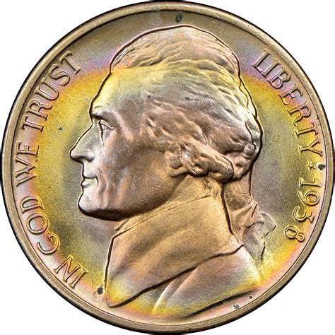 1938 D Jefferson 5c Ms Jefferson Five Cents Ngc