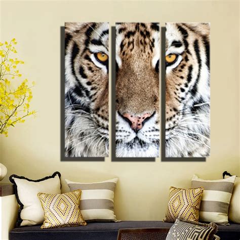 Hd Oil Painting Tiger Head Wall Art Home Decor Animal On Canvas Modern