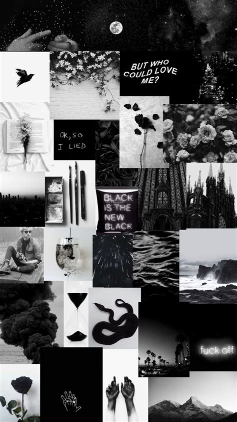 Black And White Aesthetic Background Collage Black And Grey Aesthetic