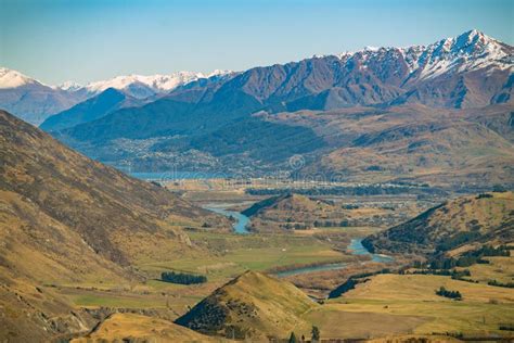 Crown Range Road Scenic Lookout Just Outside Of Queenstown New