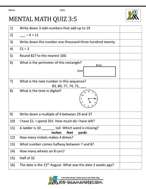 Some of the worksheets for this concept are year 4, cambridge primary past papers maths year 4, edexcel past papers maths year 4, end of the year test grade 4, year 3 maths sample test, year 4 practice sats mathematics pack, year 4 entry into year 5 25 hour revision booklet english. mental math quiz 3rd 5 | Mental maths worksheets, Mental ...
