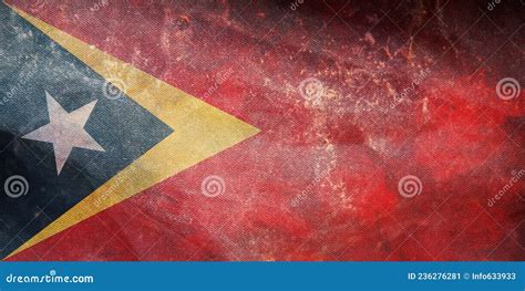 top view of official retro flag timor leste with grunge texture travel and patriot concept no