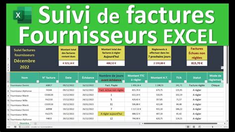 Mod Le De Tableau De Suivi Facturation Sur Excel Mod Les Excel