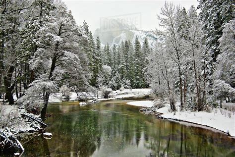 Merced River Yosemite National Park California Usa Stock Photo