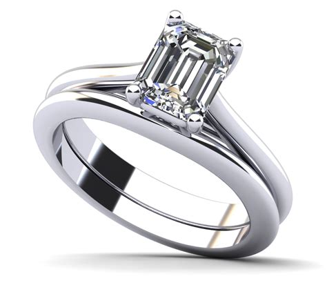 Emerald Cut Diamond Bridal Set Stevens Jewelers Inc