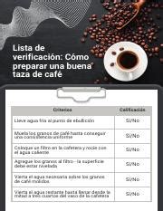 como preparar una buena taza de cafe pdf Lista de verificación Cómo