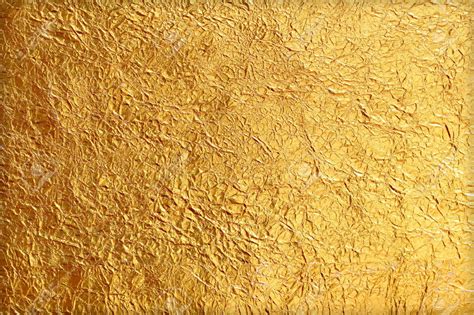 Shiny Yellow Leaf Gold Foil Texture Background Stock Photo Золото