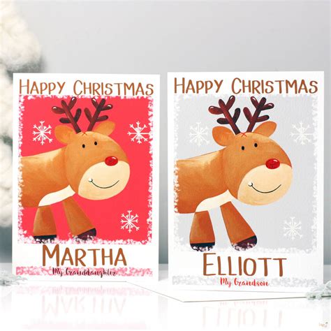 Personalised Reindeer Christmas Card By Liza J Design