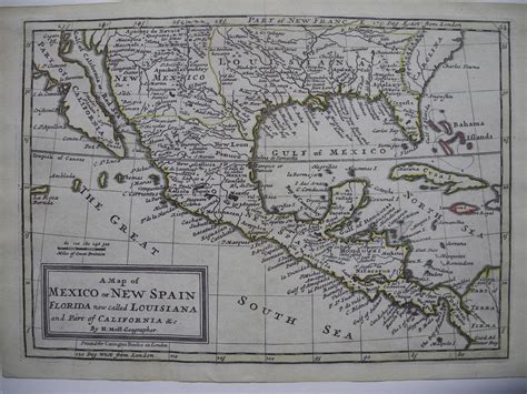 A Map Of Mexico Or New Spain Florida Now Called Louisiana And Part Of